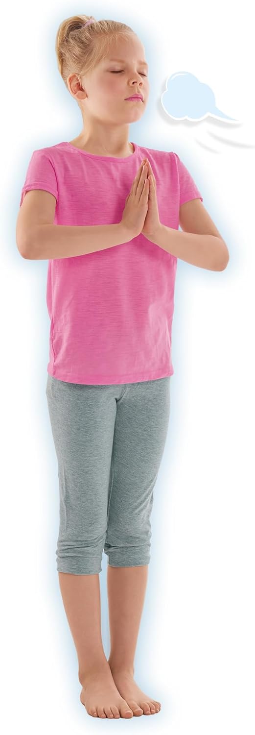 SES Creative 02407 - Zen Yoga Cards - Breathing Exercises - Mindfulness for Kids - 28 Example Cards - Exercises for Emotions like Happy or Angry, Grün, Gelb, Rot, Blau