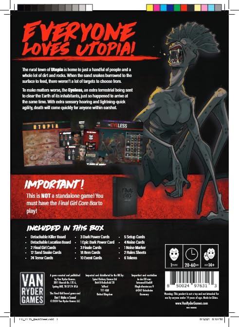 Van Ryder Games - Horror Board Game - Final Girl - Don't Make a Sound - Feature Film Box - Core Box Required - 1 Player - 20-60 Minutes Gameplay - Teens & Adults, Ages 14+ (English Version