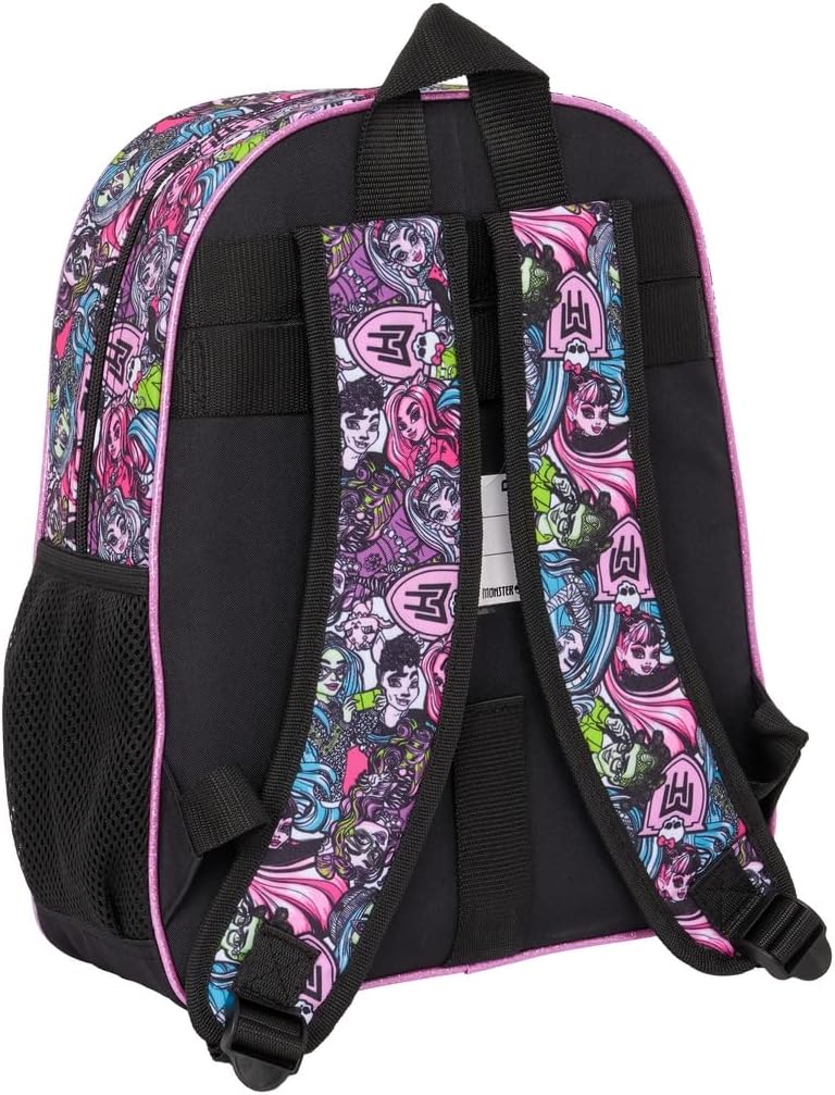 Safta MONSTER HIGH DRAMA - Children's Backpack, Ideal for Children of Different Ages, Comfortable and Versatile, Quality and Resistance, 28 x 10 x 34 cm, multicoloured, M, Casual