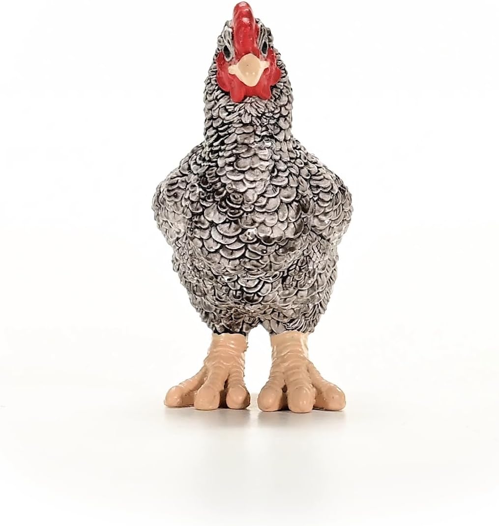 Schleich Farm World - 4cm Plymouth Rock Chicken Toy for Kids. Realistic, Hand-Painted Farm Animal Toys for Boys and Girls. Fun Figure for Screen-Free Learning for Children and Toddlers Ages 3+ 13997