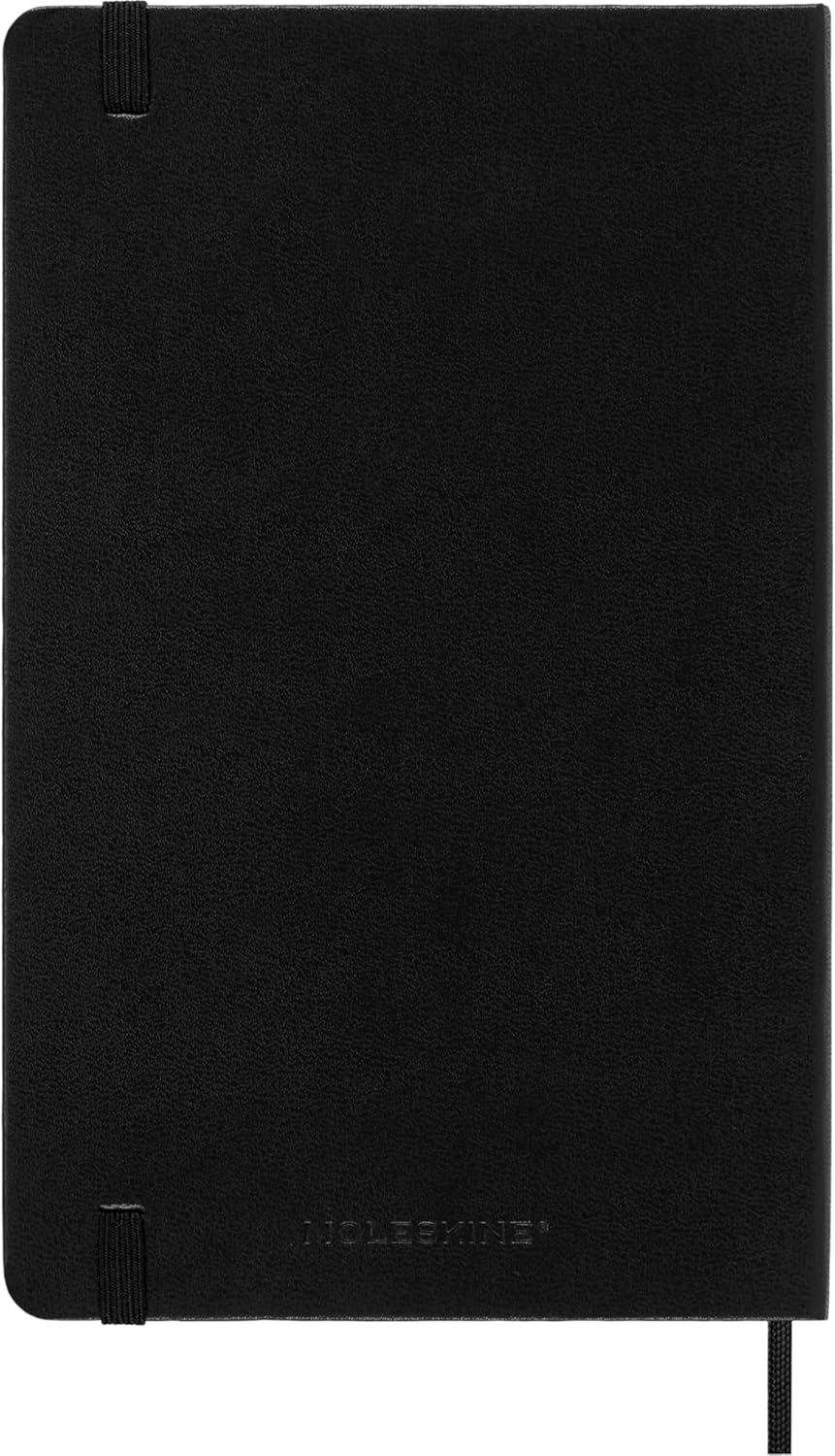 Moleskine Daily Planner 2025-2026, 18-Month Daily Diary With Hard Cover and Elastic Closure, Large Format 13 x 21 cm, Colour Black