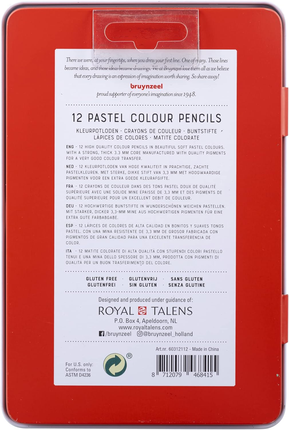 Kleurpotloden Bruynzeel Expression Pastel: 12 Stuks (60312112)