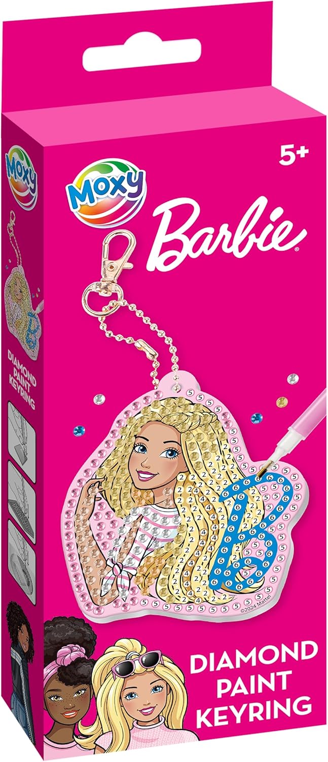 Totum Barbie Diamond Painting Keyring Kit, DIY Creative Arts and Crafts Set for Boys and Girls Ages 5+