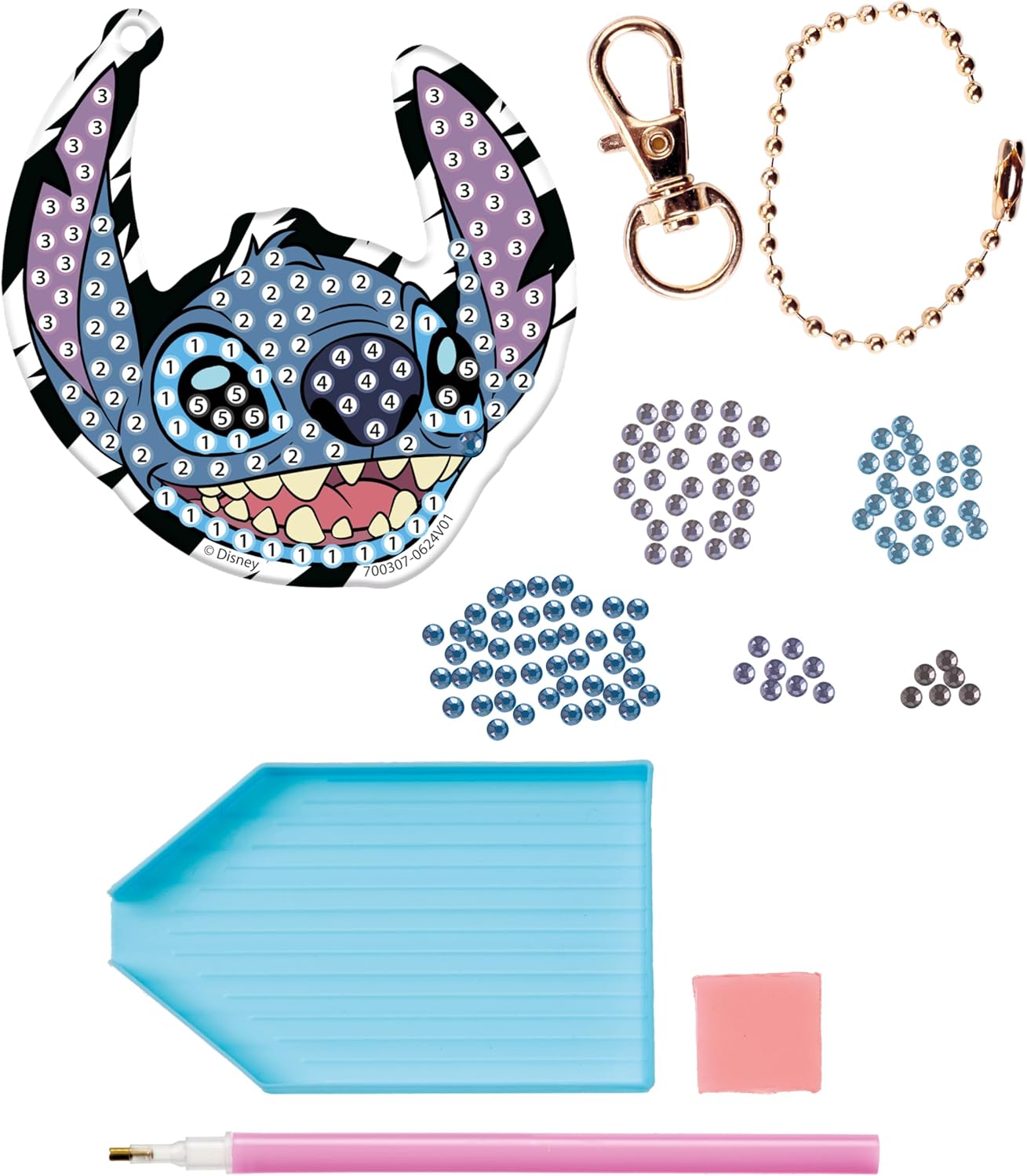 Totum Disney Stitch Diamond Painting Keyring Kit, Ages 5+