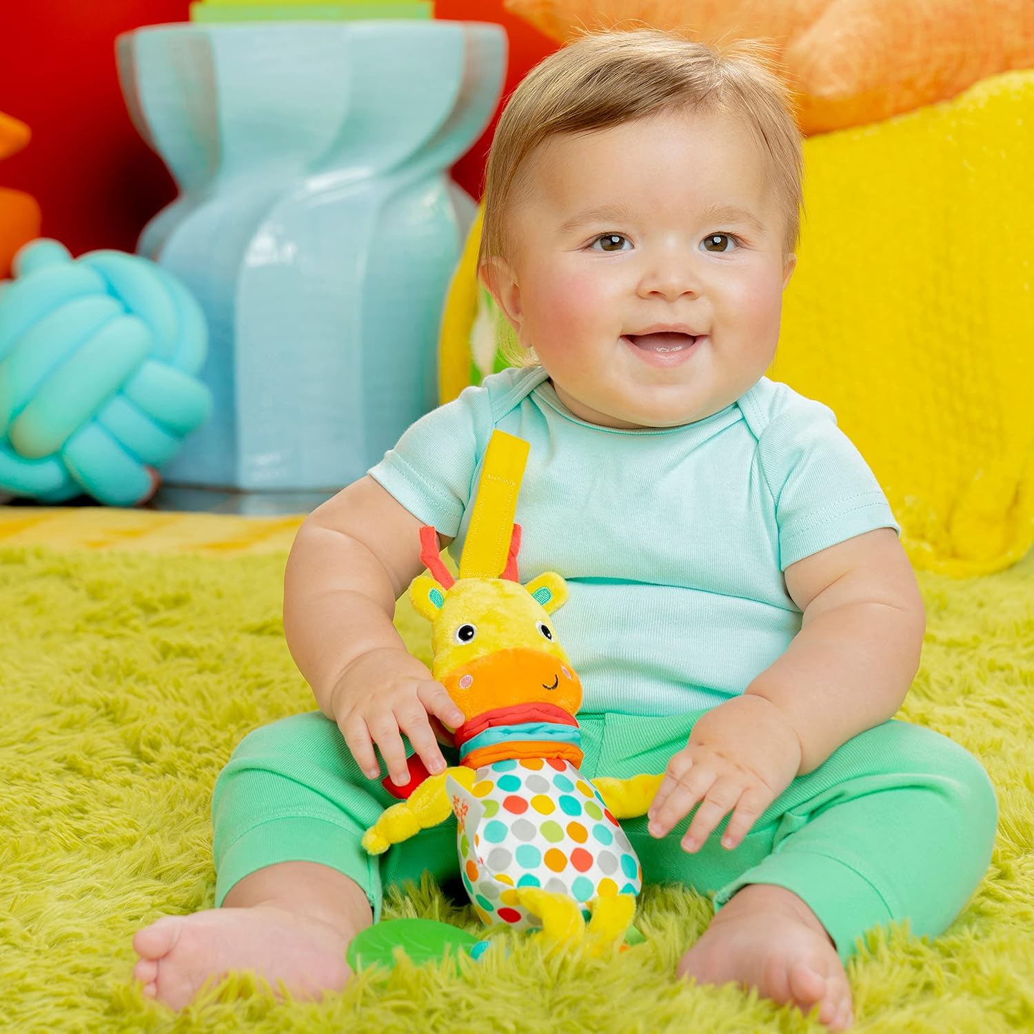 Bright Starts Pull Play & Boogie Muziekspeelgoed voor kinderwagens, giraf, uniseks, 0+ maanden