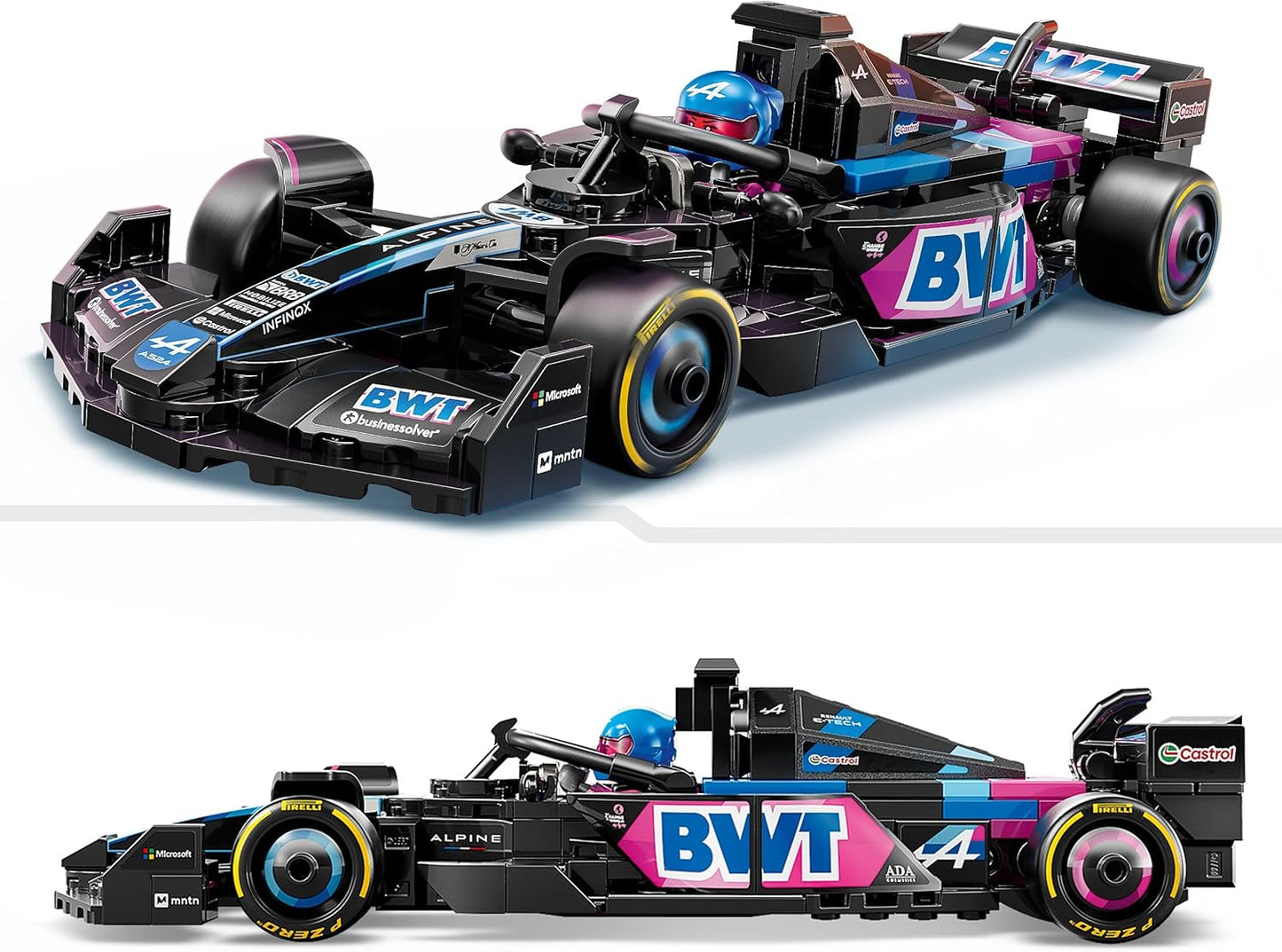 LEGO Speed Champions Auto da Corsa BWT Alpine F1 Team A524 Macchina Giocattolo da Collezione con Minifigure del Pilota, Modello per Bambini e Bambine da 10 Anni o per Adulti Fan della Formula 1 77248