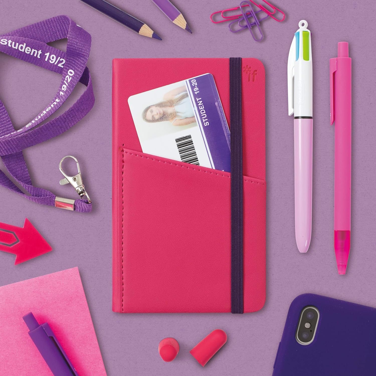 IF Bookaroo A6 'Pocket' Notebook - Hot Pink