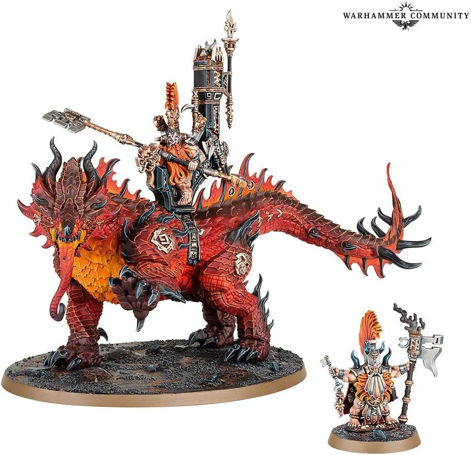 Warhammer+AoS+-+Fyreslayers+Runefather+on+Magmadroth