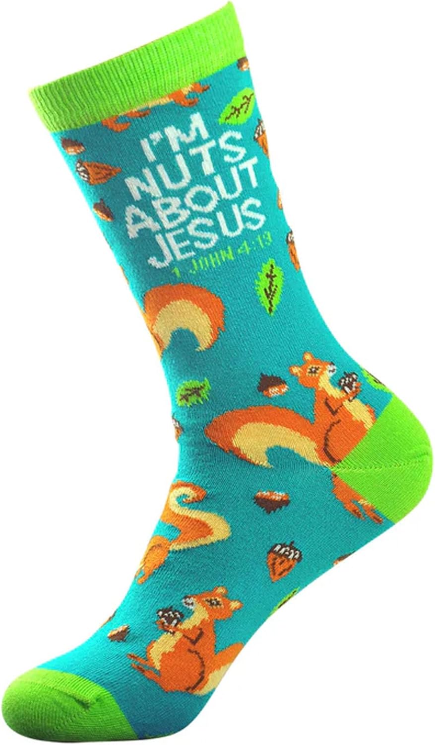 Kerusso Adult Socks - Squirrel - Turquoise - One Size Fits Most, Turquoise, One Size
