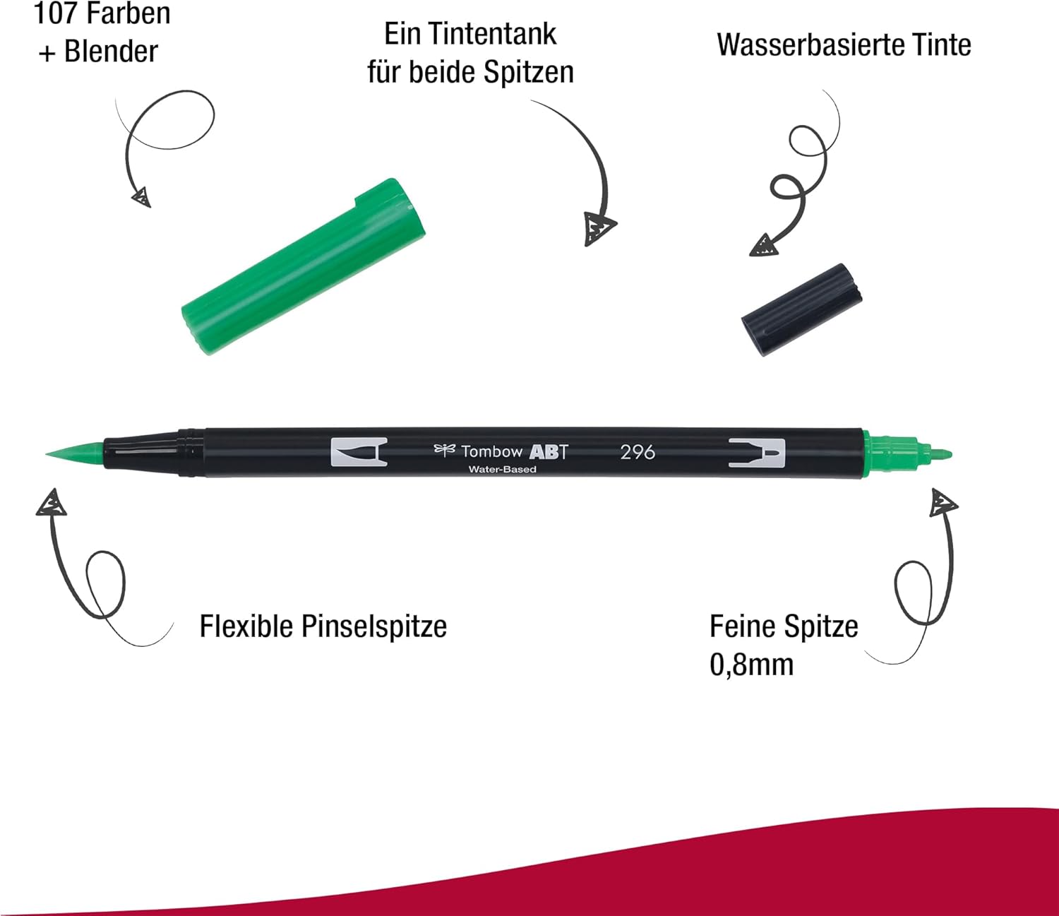 Tombow ABT 296 Dual Brush Pen - Green