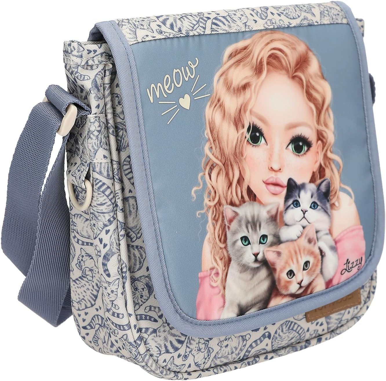Topmodel - Topmodel Shoulder Bag Cat Love - Light Blue And Cream - Small (413273)