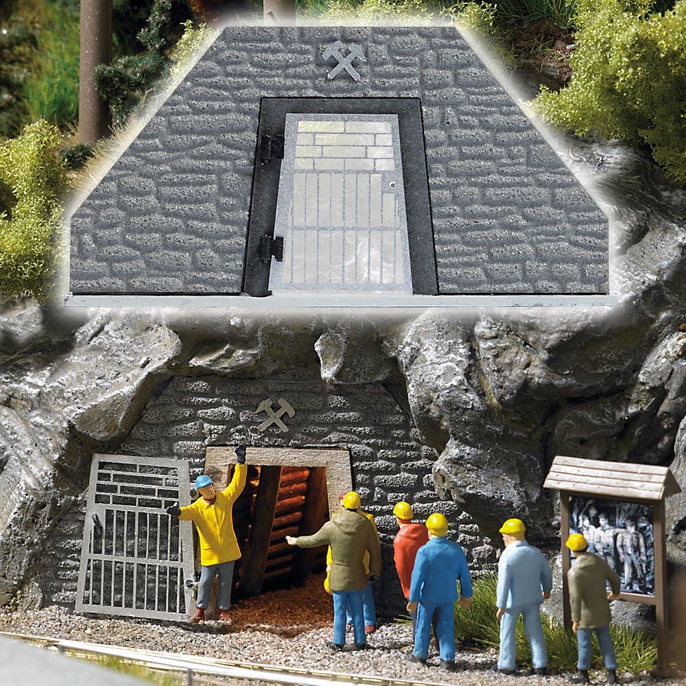 Busch 1472 Single Track Mine Gated Entrance Portal