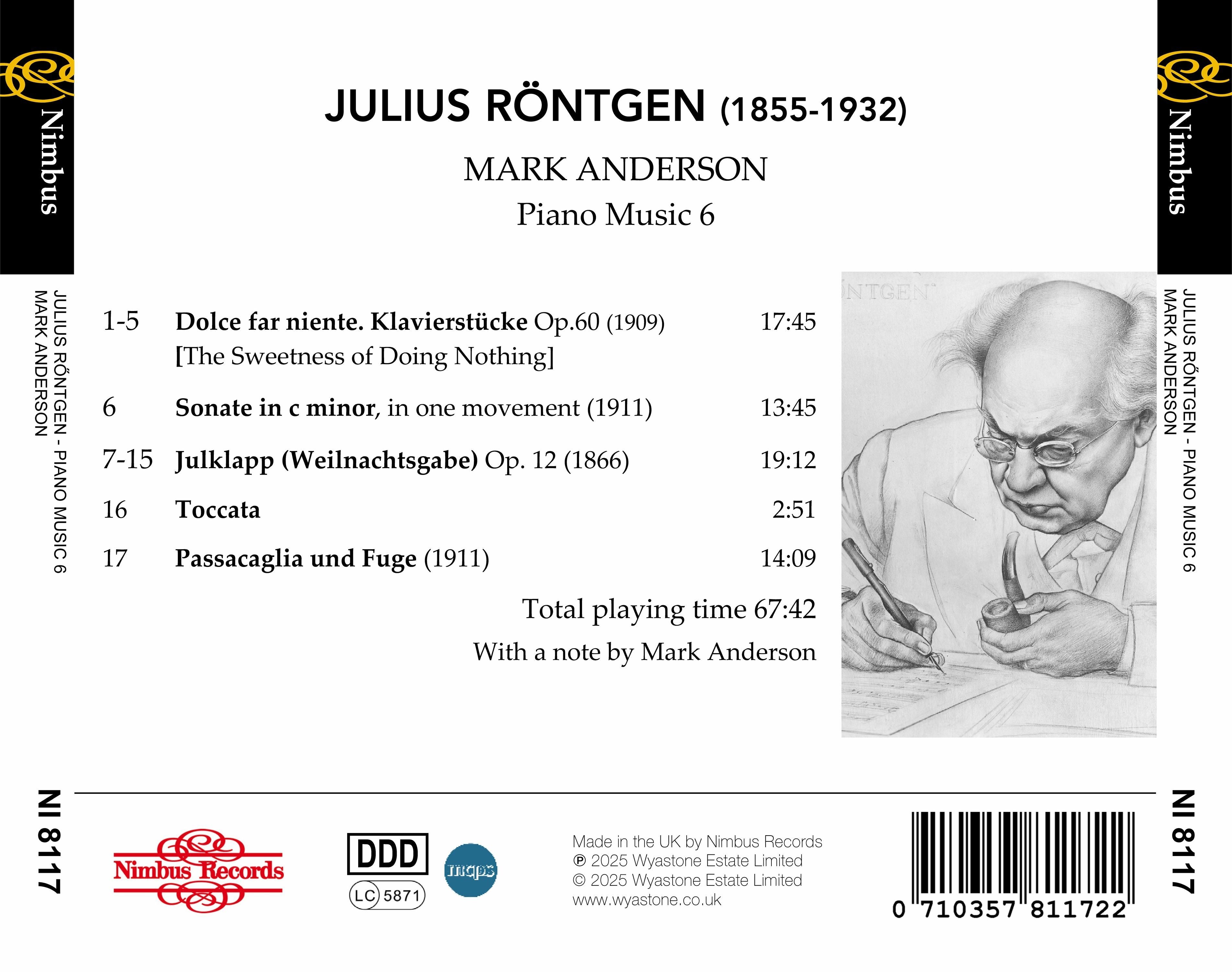 Julius Röntgen: Piano Music - Volume 6
