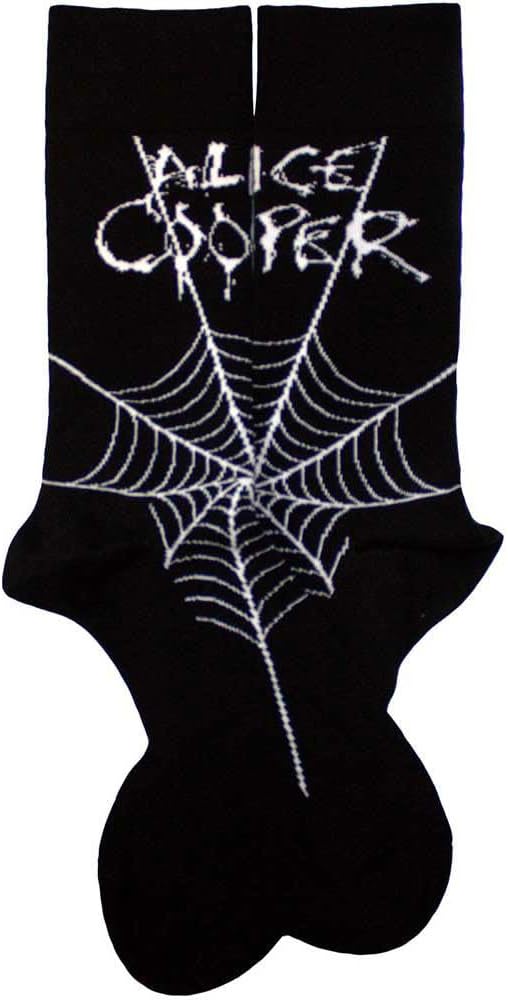 Rock Off officially licensed products Alice Cooper Web Logo Ankle Socks UK Size 7-11, black, M