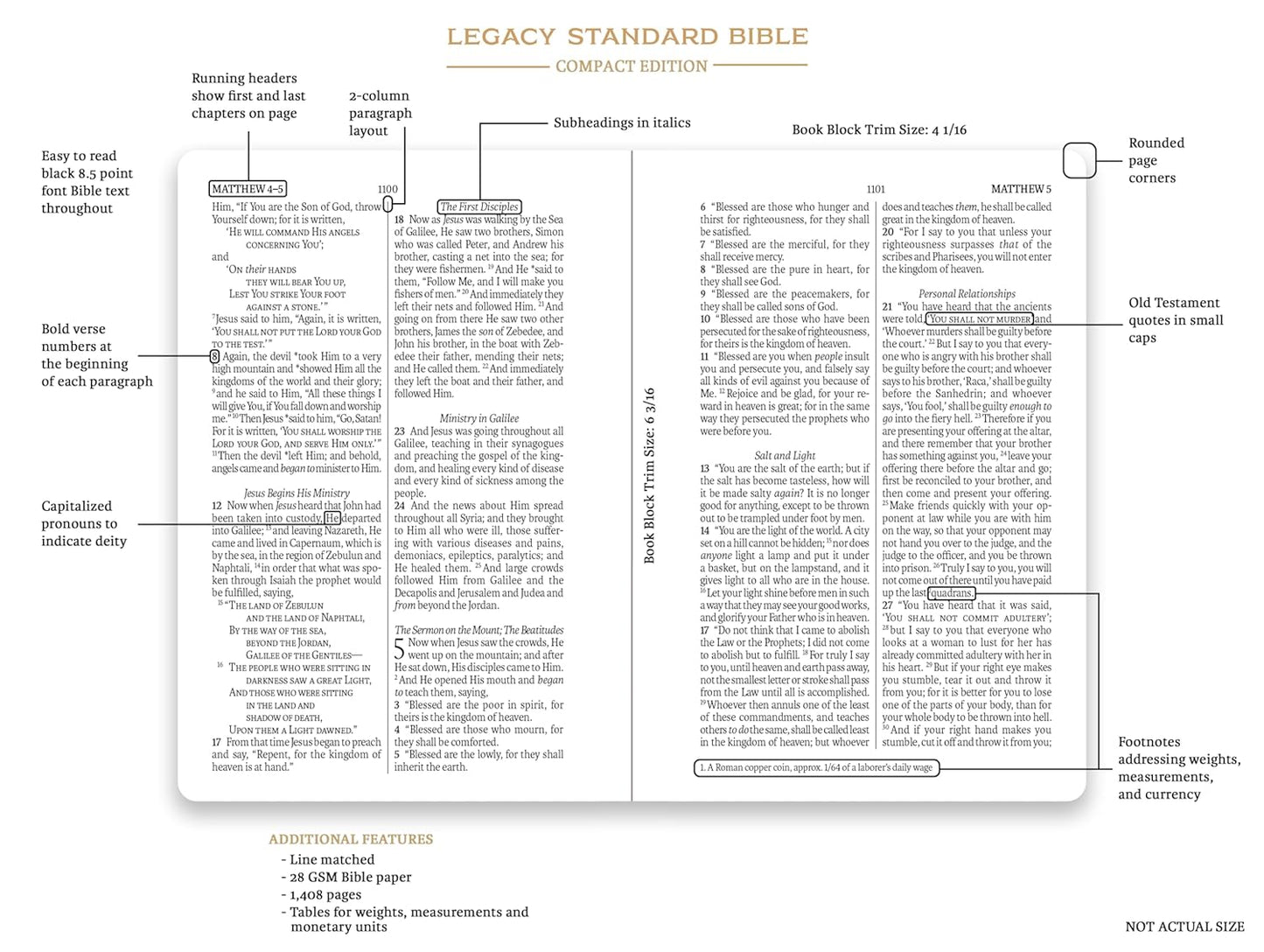 LSB Compact Bible, Blue Floral
