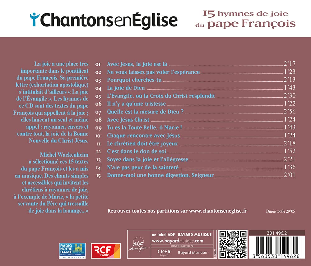 Les Colibris - Chantons En Eglise - 15 Hymnes De Joie Du Pape Francois