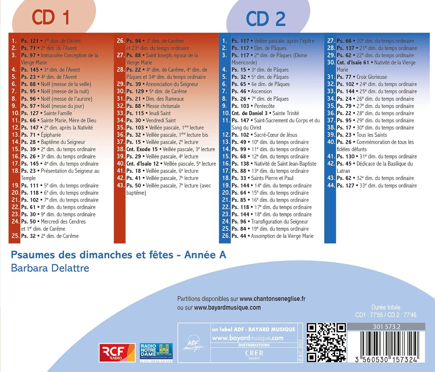 Psaumes Mis En Musique Par Barbara Delattre - Psaumes Des Dimanches Et Fetes, Annee A