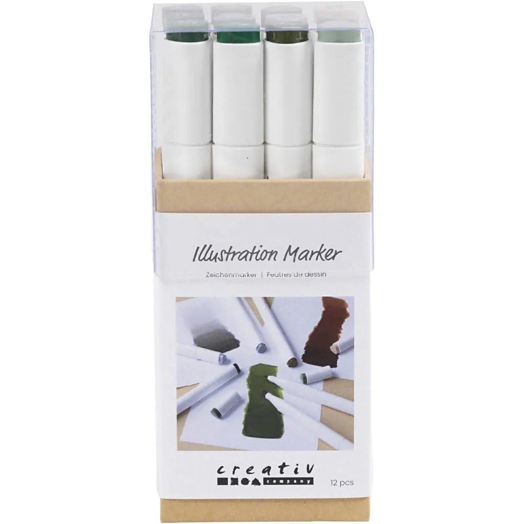 Creativ Company Alcohol Marker Set Natural Colours 12 Pieces Drawing