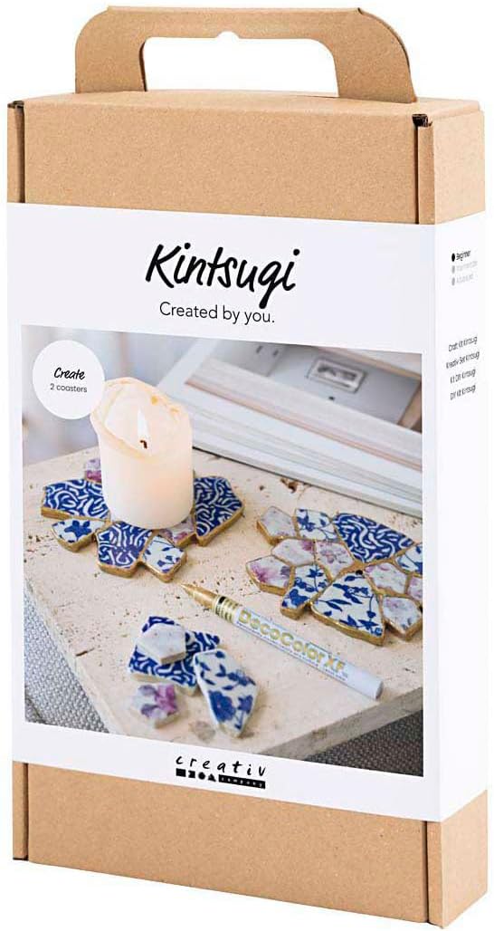 `Creative - Craft Kit Kintsugi, Coaster, Blue, Gold, Light Red, White, 1 Pack - ()`