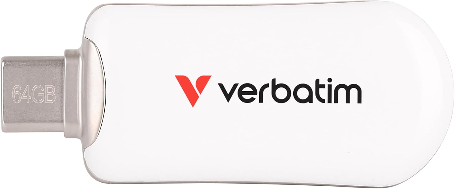 Verbatim Plectra USB-C Flash Drive White 64GB, W129015930 (White 64GB