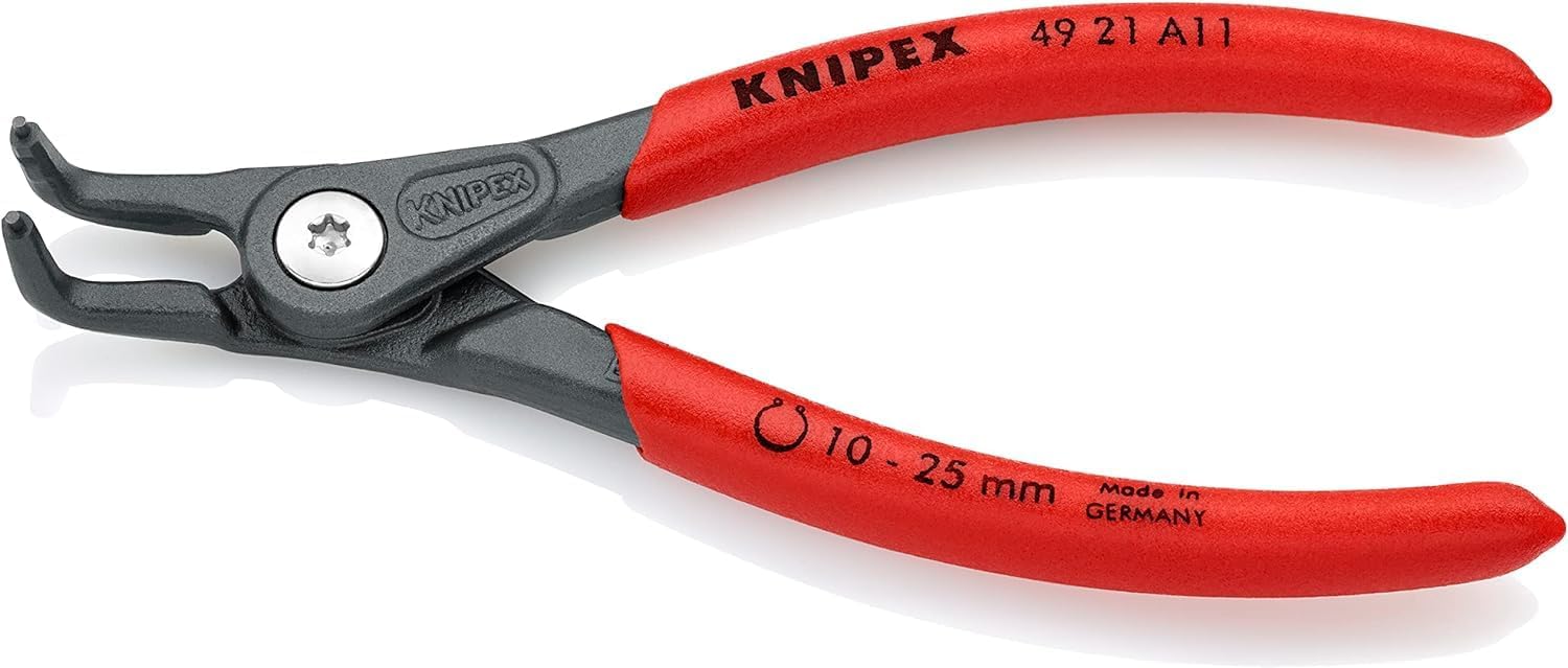 Knipex Precision Circlip Pliers for external circlips on shafts grey atramentized, with non-slip plastic coating 130 mm 49 21 A11