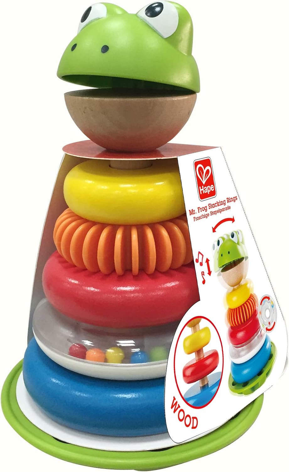 Hape E0457 Mr Frog Stacking Rings - Toddler Activity Toy