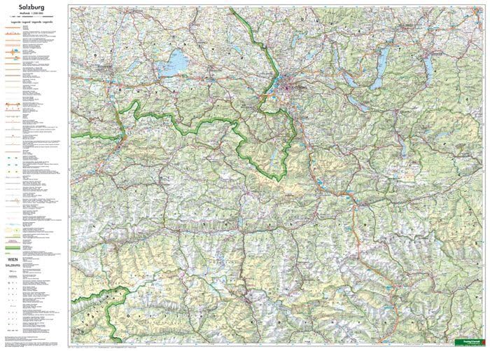 Land Salzburg • Salzkammergut, 1:200.000,