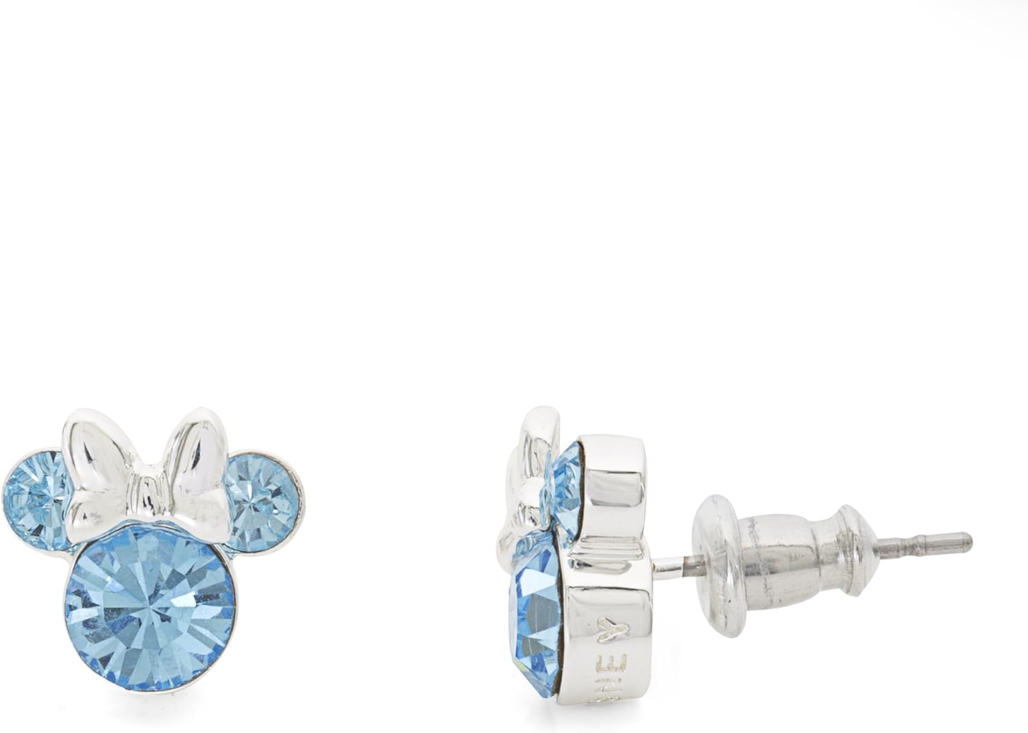Disney Minnie Mouse Blue March Birthstone sterling silver Crystal Earrings E905162RMARL