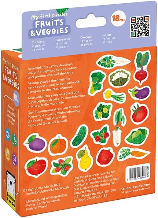 Banana Panda Jigsaw My First Puzzle - Fruit & Veggies: leren door te spelen vanuit de tuin en boomgaard