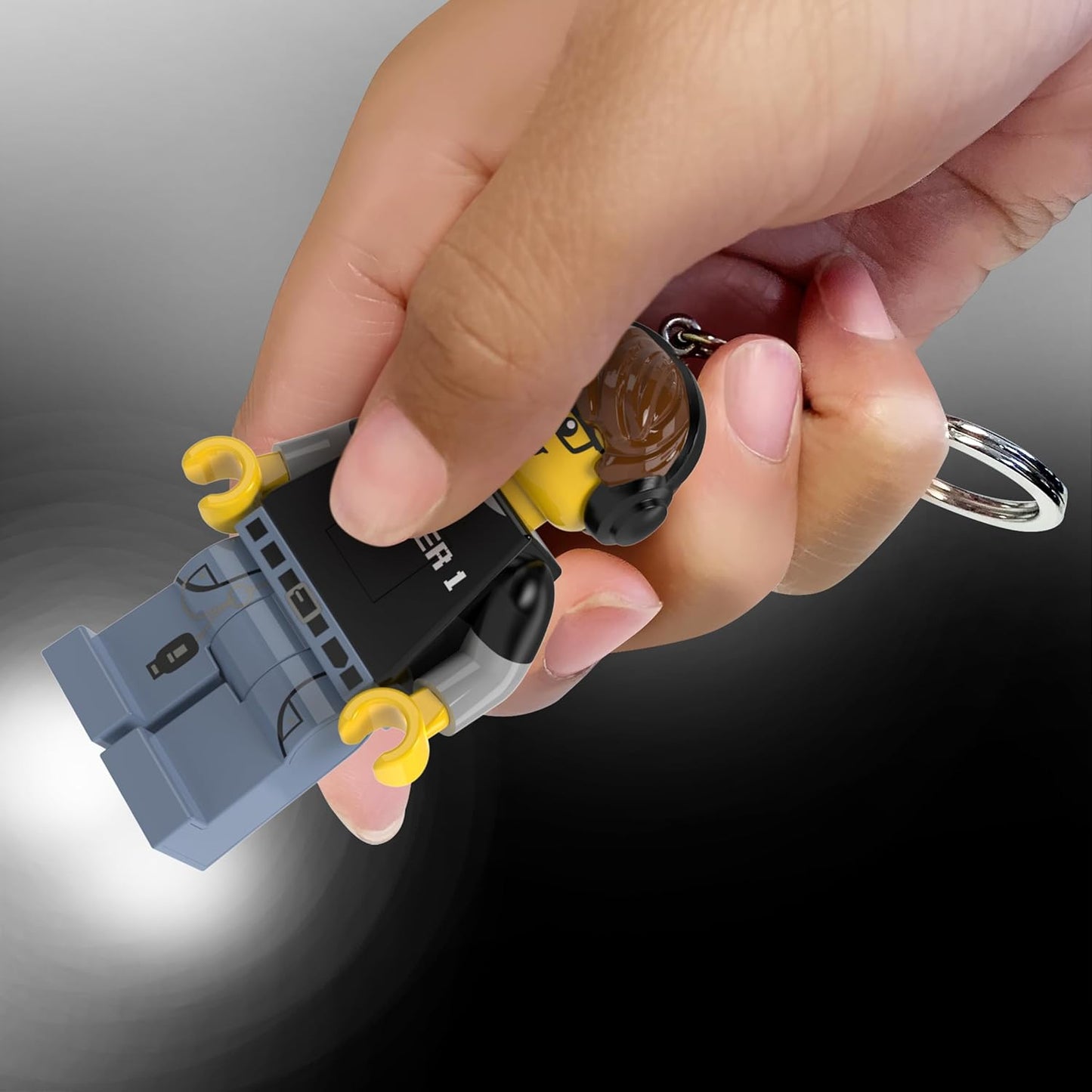LEGO Minifigures Large 3 Inch Tall Keychain Light - Video Game Guy (KE217H), White, White