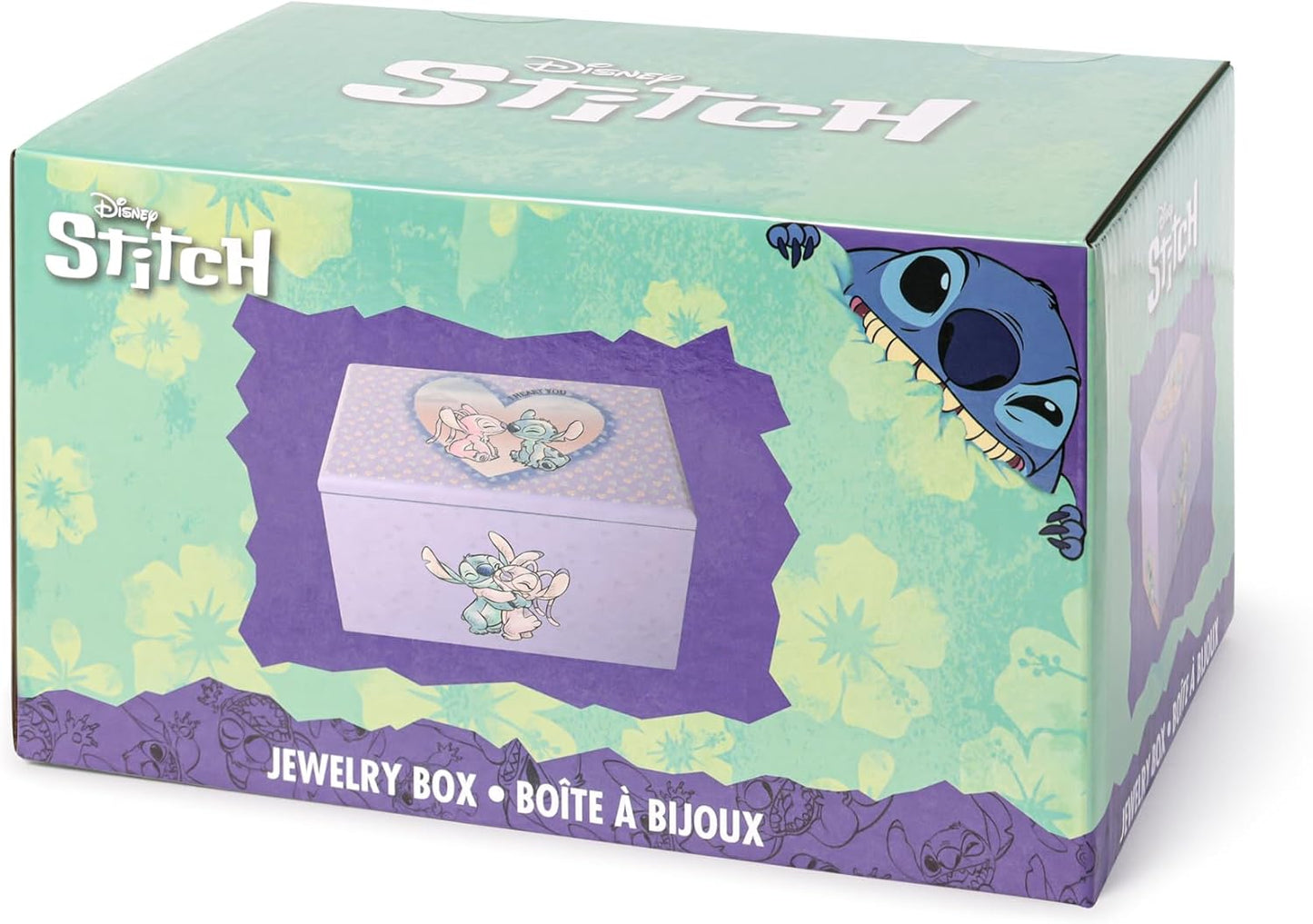 Disney STITCH & ANGEL PURPLE HEART JEWELLERY BOX