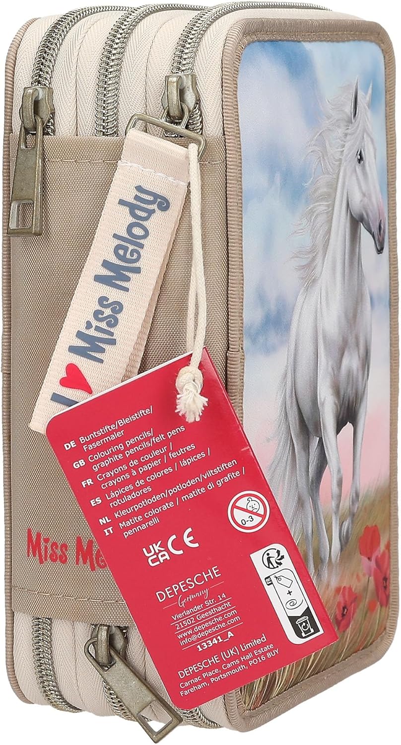 Miss Melody - Triple Pencil Case - Poppy Sand - Beige