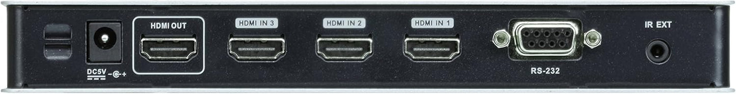 ATEN 4K HDMI 4-Port Switch VS481B, 340MHz, HDCP 2.2 compatible, Auto switching, Built-in bi-directional RS-232, Supports Dolby True HD and DTS HD Master Audio, UK, 1 KVM Market Leader