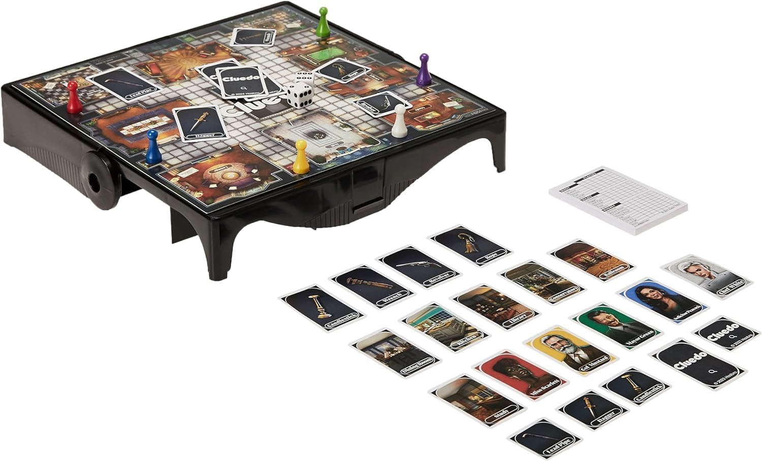Cluedo Grab and Go Game, Portable Game for 3-6 Players, Travel Game for Kids - English Version