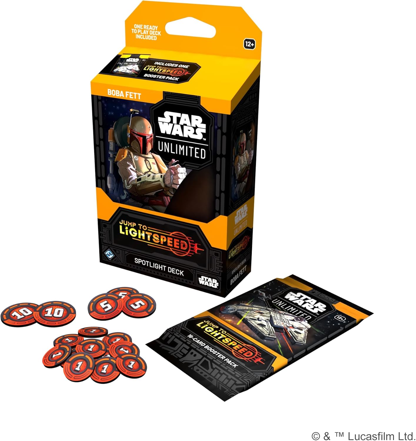 Fantasy Flight Games - Star Wars: Unlimited Trading Card Game - Jump to Lightspeed Boba Fett SPOTLIGHT DECK - Ready-to-Play 50-Card Deck with Exclusive Cards, Ages 12+, 2+ Players, 20 Minute Playtime