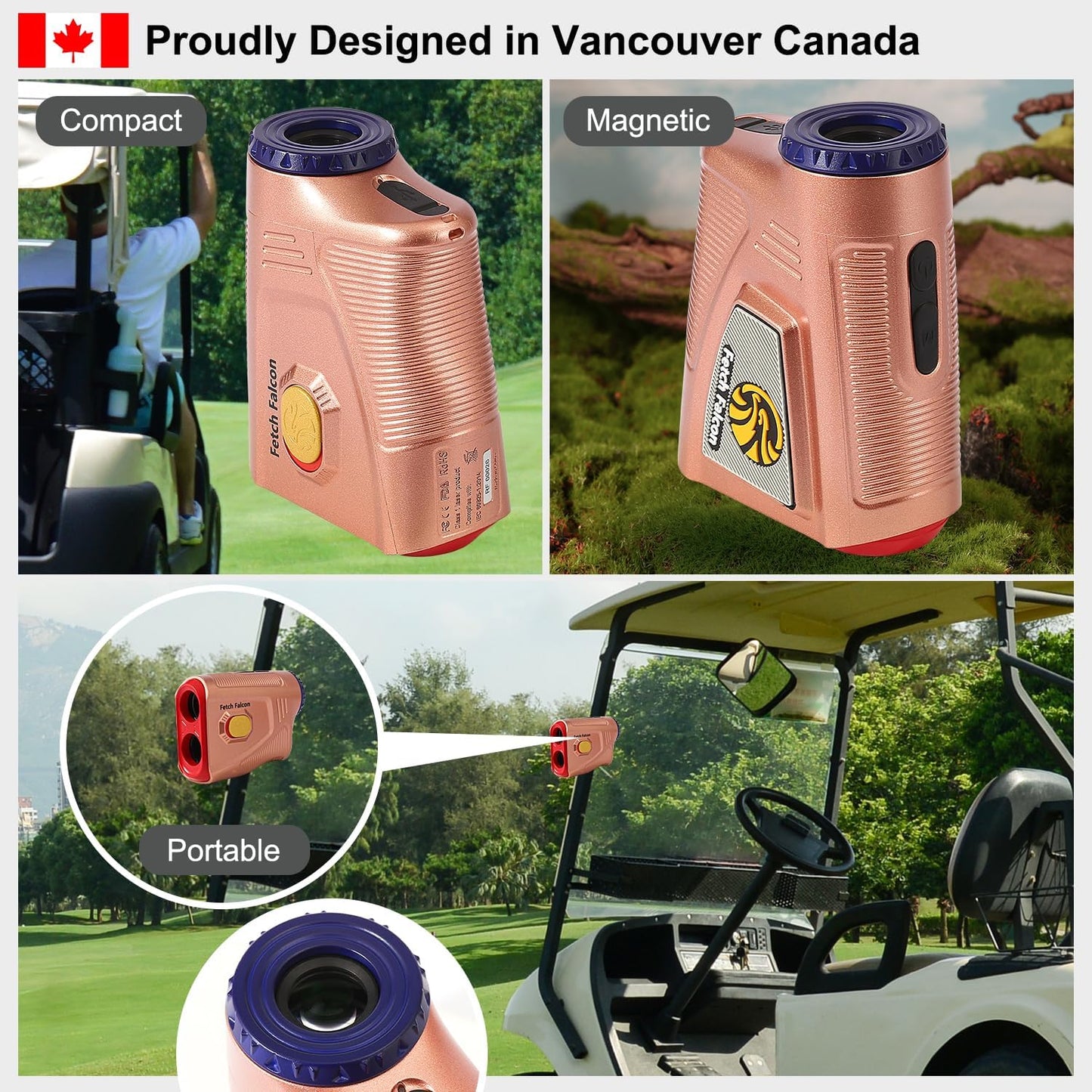 HD LCD Rechargeable Golf Range Finder Sport Laser Hunting, Powerful Magnet 1200 Yards with 6X MagnificationLightweight, Slope Ultra-Clear View, Vibration & Flag-Lock & Pin-Seeker
