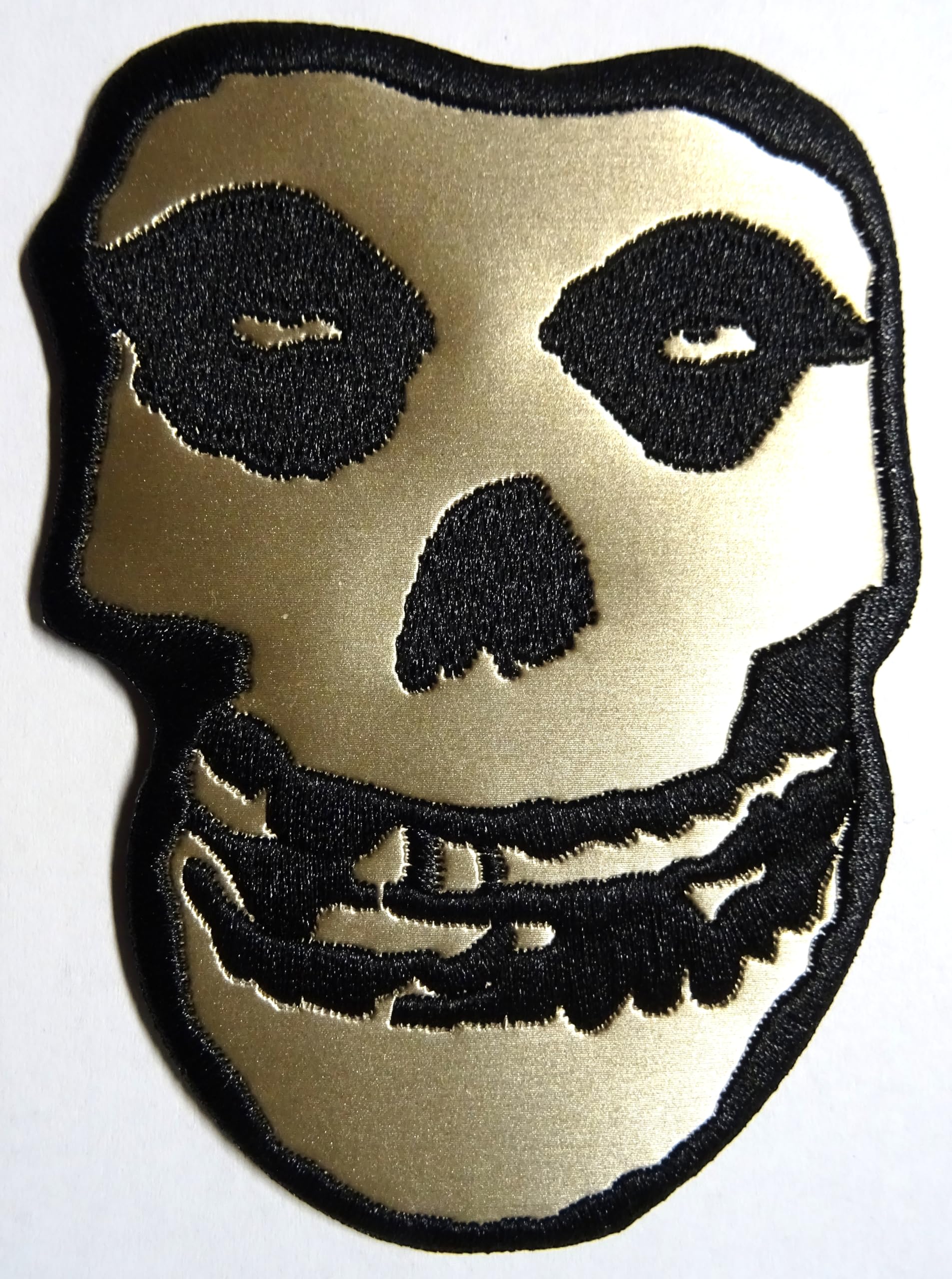 Misfits Woven Patch: Gold Skull