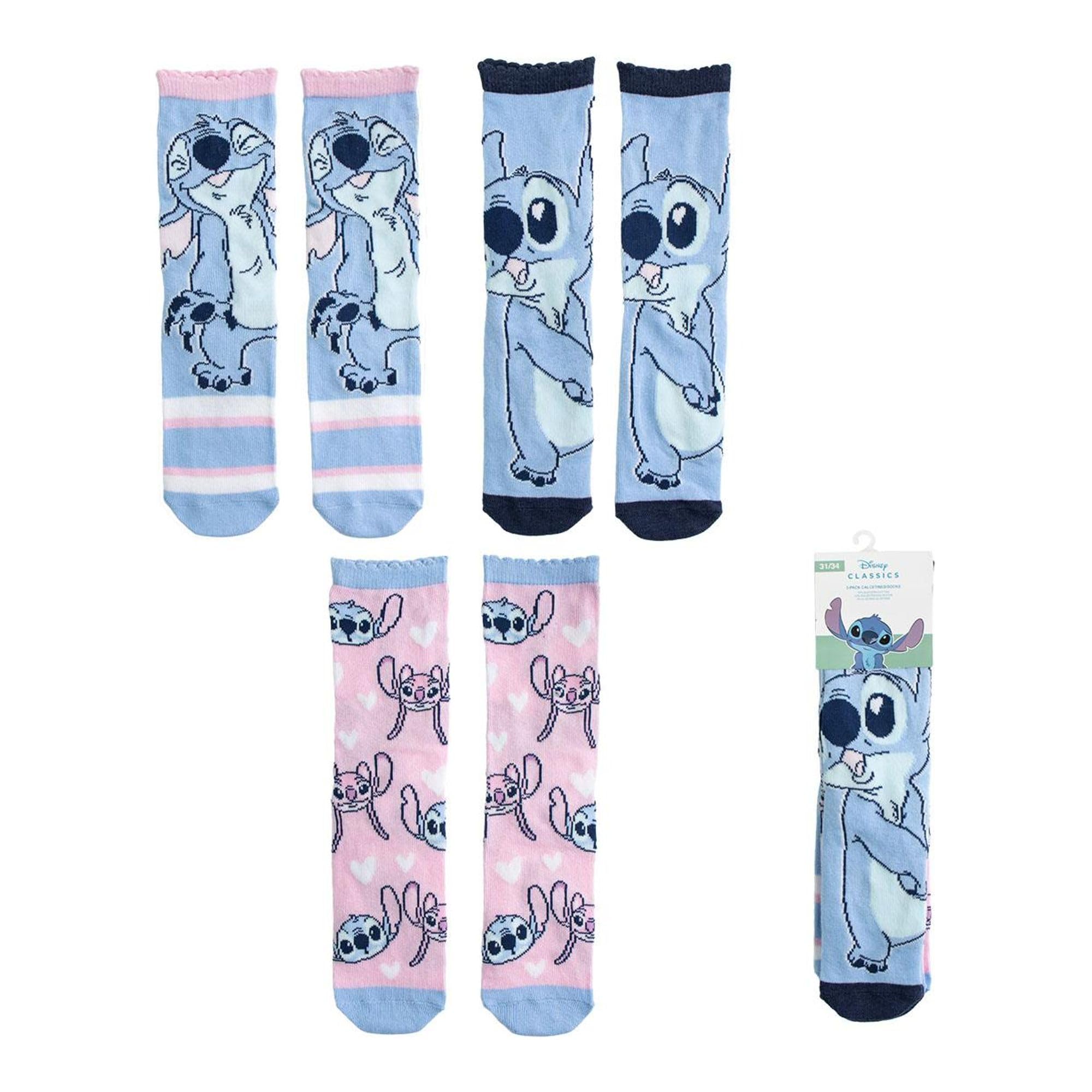 Stitch - Socks 3 Pack Blue & Pink Size 31/34
