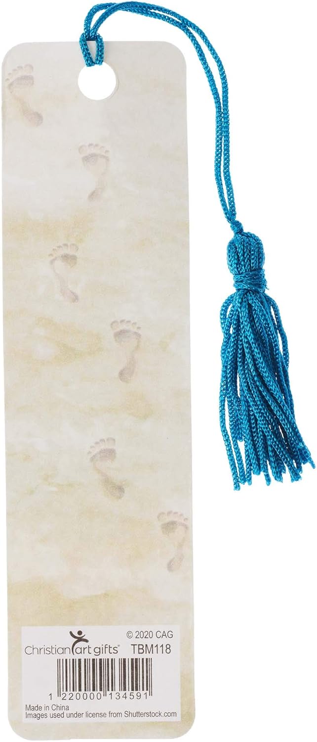 Footprints in the sand bookmark with tassel