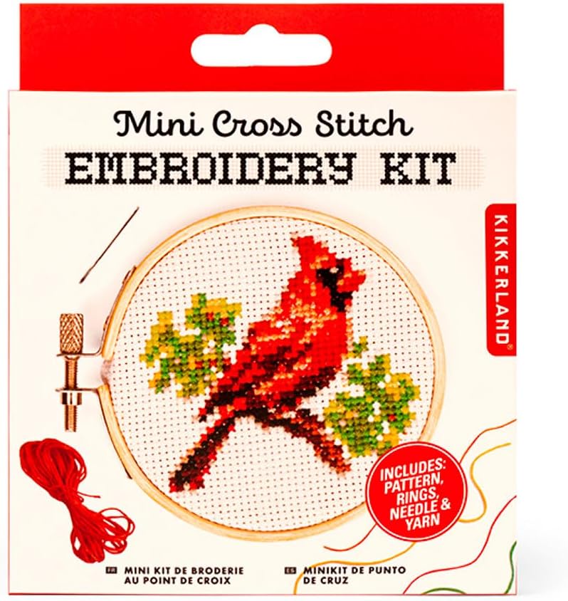 Kikkerland GG276 Cardinal MiniCross Stitch Embroidery