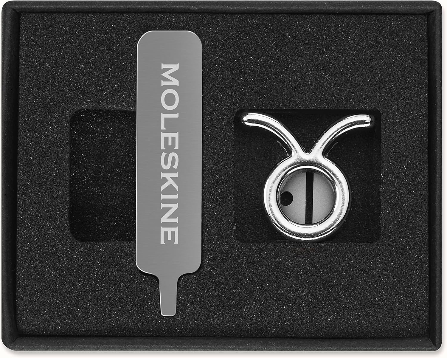 Moleskine Taurus Pin for Notebook or Diary, Zodiac Symbol Pin, Personalise Elastic Closure, Personalised Gift Ideas, Silver Colour