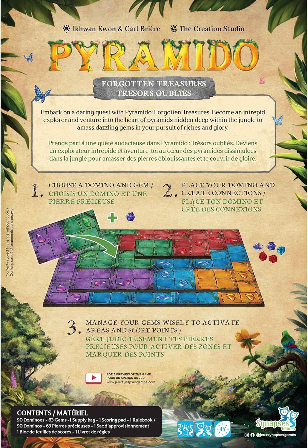Pyramido: Forgotten Treasures - Strategy Board Game, Tile Placement, Gems & Dominoes, Multi-Level Scoring, Age 8+, 1-4 Players, 45 Min