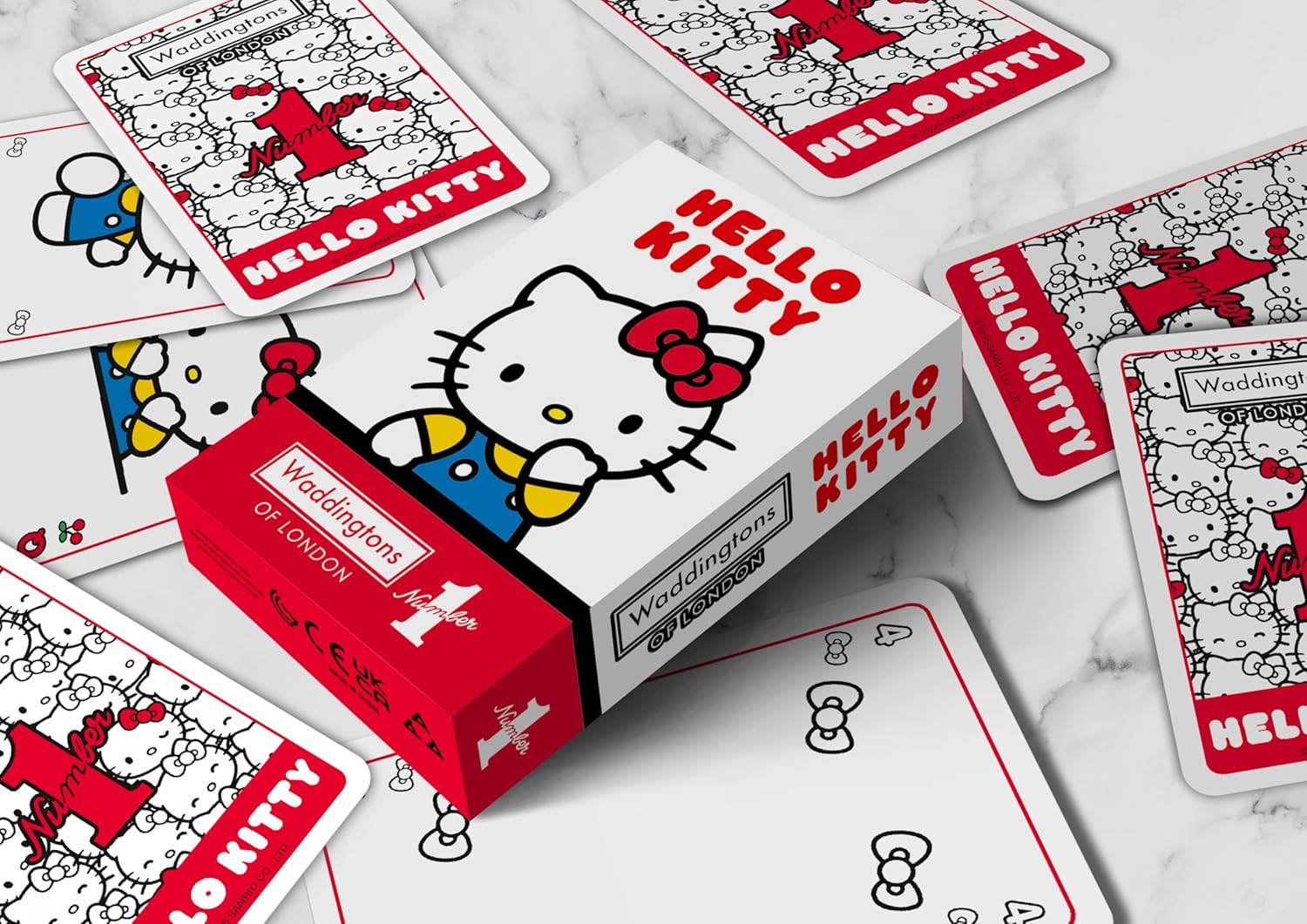 Waddingtons Number 1 Hello Kitty play fish, slap jack, crazy eights and rummy, Great Travel Companion, Gifts and Toys for Boys, Girls and Adults