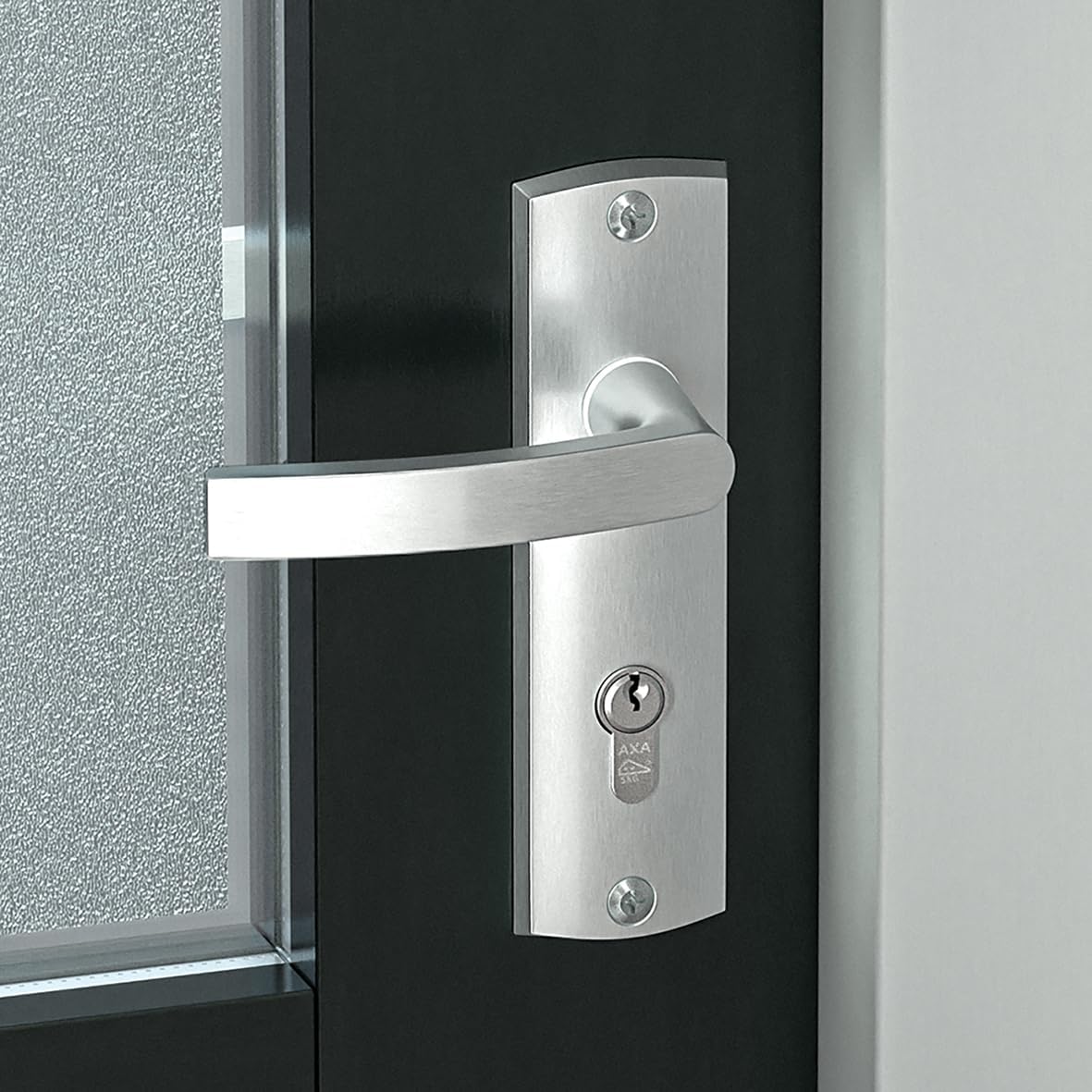 Axa Deurbeslag Set - Curve Plus - Deurkruk Aluminium - Model U - Pc55 Met Kerntrekbeveiliging - Skg***