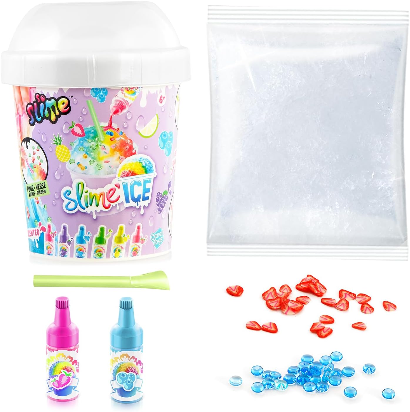 Canal Toys - So Slime DIY - Slime Ice Mega Cup - with 2 fragrant dyes, 1 spoon and decorations - SSC 300
