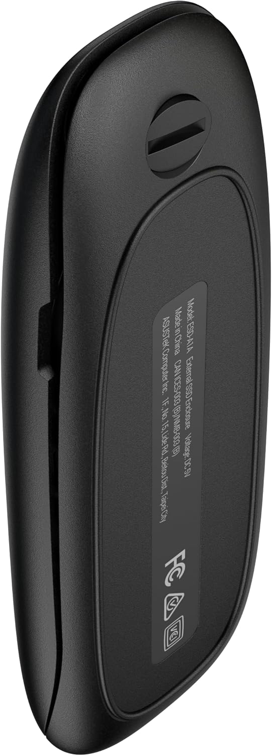 ASUS Cobble - Custodia per SSD USB-C 3.2 Gen 2x1, Velocità fino a 10Gbps, Doppia Interfaccia M.2 NVMe PCIe e SATA, M.2 Q-Latch, Impermeabile e Antipolvere, Compatibile con Windows e macOS, Nero