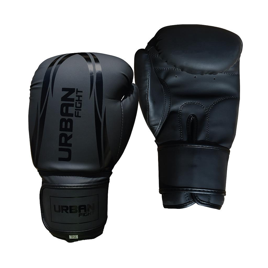 Urban Fight Guantes de Entrenamiento de Boxeo sintéticos, Color Negro
