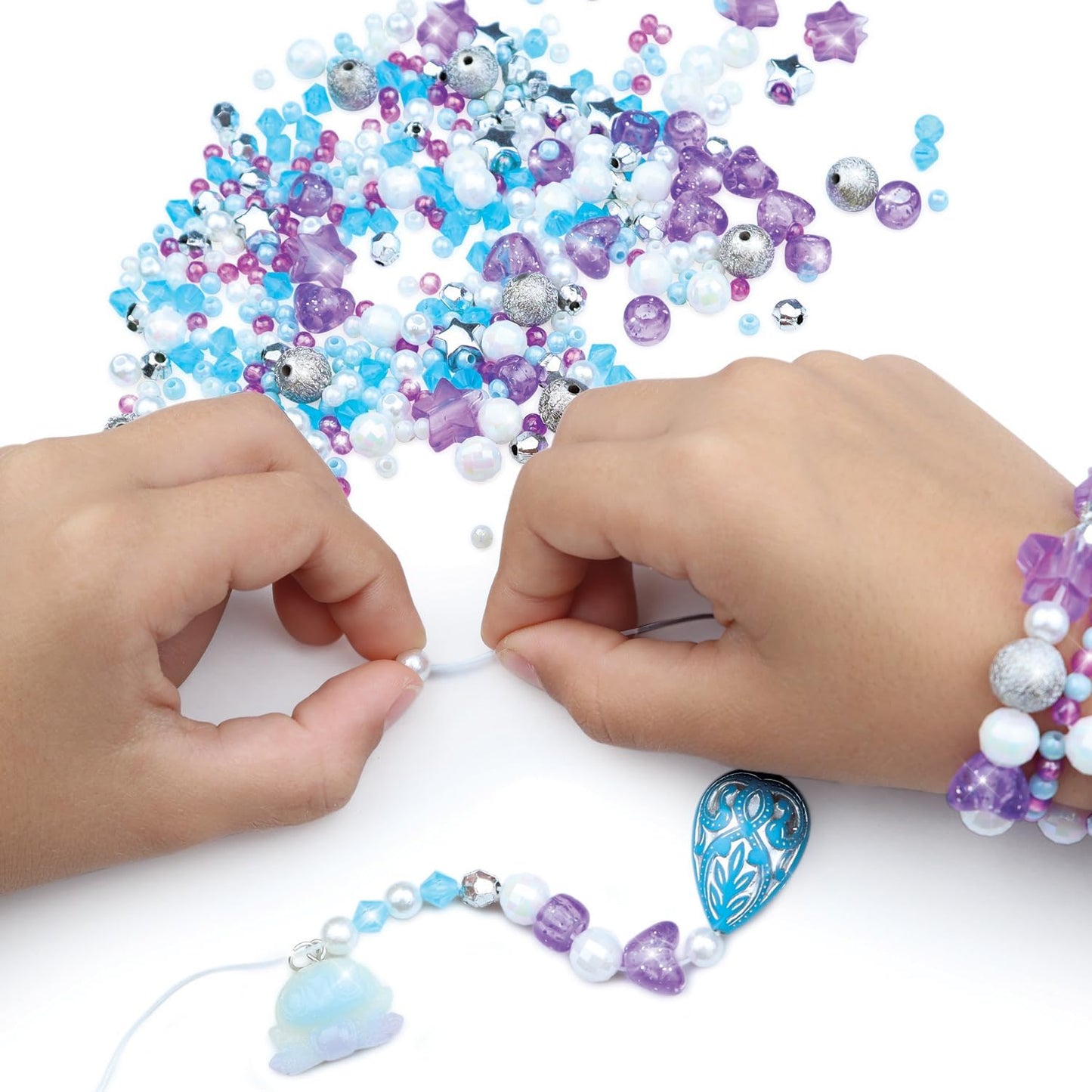 Nebulous Stars Milky Way Beads Set with Over 2000 Beads, Colourful Threads and Strings for Girls Aged 7 Years and Above