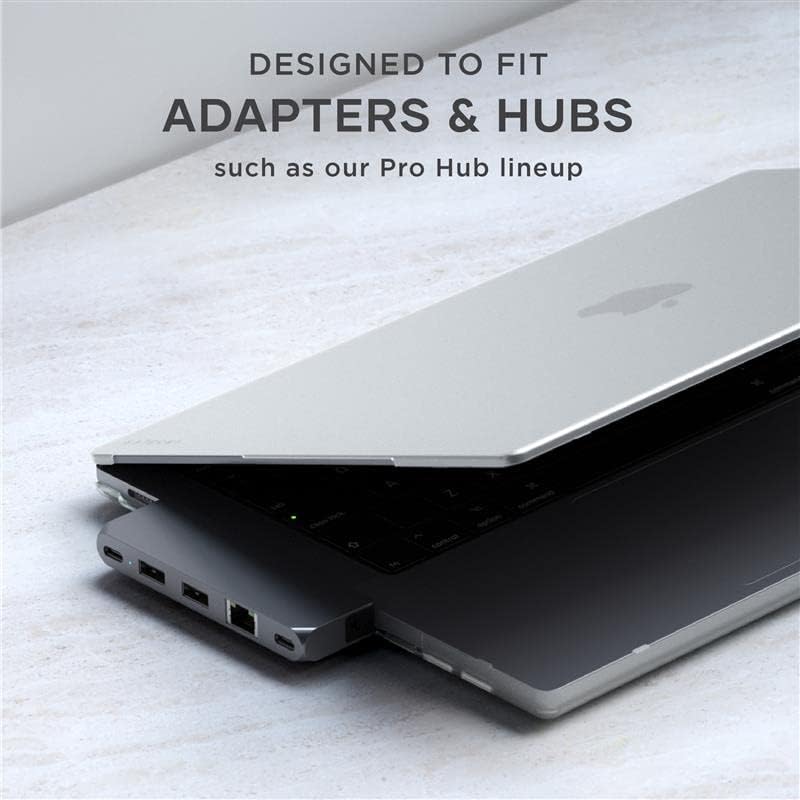 SATECHI Eco Hardshell Case Compatible with MacBook Pro 14-inch Case 2021 A2485 - Lightweight and Slim – MacBook hub and Adapter-Friendly Design – (Clear