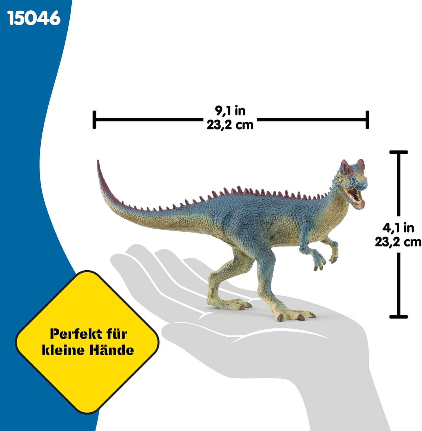 Schleich Dinosaurs | Dilophosaurus 15046 | Dinosaure fidèle aux détails avec mâchoire Mobile | Superbe Cadeau pour Filles et garçons | Dinosaure dès 3 Ans | 8 x 23 x 11 cm